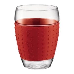 Veggie Meals - Bodum Pavina Silicone Band Glasses 450ml Set Of 2 Red