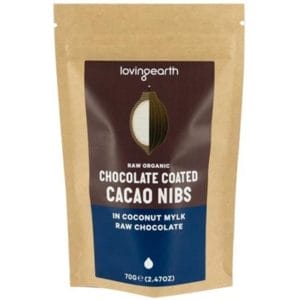 Loving Earth Chocolate Coated Cacao Nibs In Coconut Mylk Chocolate 70g