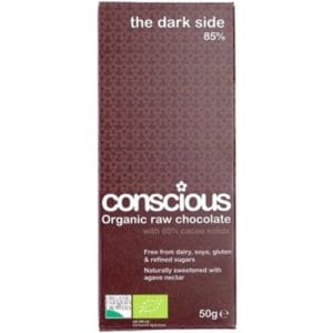 Conscious Organic Raw Chocolate The Dark Side 85%  50gm