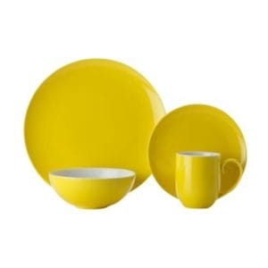 Veggie Meals - Maxwell & Williams Colour Basics Coupe Dinner Set 16 Piece Yellow