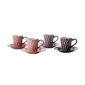 Veggie Meals - Maxwell & Williams Graphique Flame Demi Cup & Saucer 80ML Set of 4