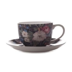 Veggie Meals - Maxwell & Williams William Kilburn Coupe Cup & Saucer 250ML Midnight Blossom