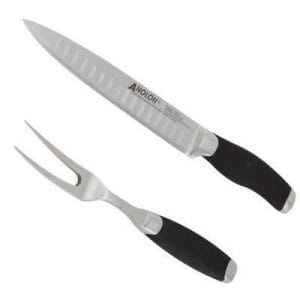 Veggie Meals - Anolon Carving Set  20cm slicer with sheath & 15cm fork