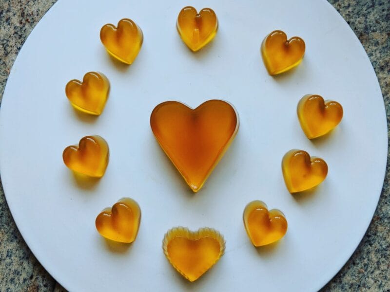 Vegan Heart Shaped Jelly – Green Tea Flavor