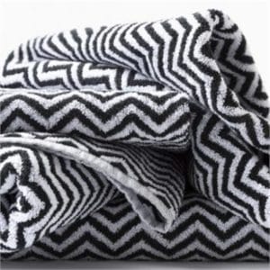 Veggie Meals - Cool Galah Herringbone Design Bath Towel Black/White