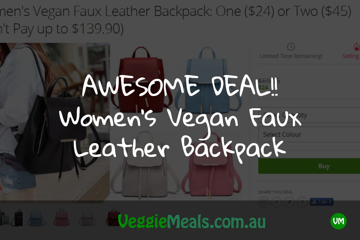 awesome deal womens vegan faux leather backpack