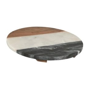 Veggie Meals - Peer Sorensen Marble/Acacia Wood Round Serving Board  White Marble/Acacia Wood/Midnight Black Marble/Acacia Wood Dimension: 35.5 Diameter x 2.5cm high