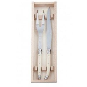 Veggie Meals - Laguiole  Andre Verdier Classique Carving Set Ivory in presentation box