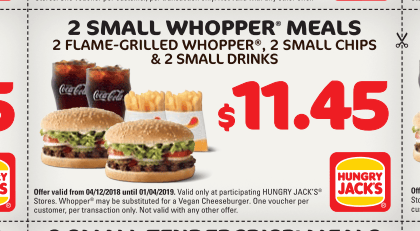 Veggie Meals - Hungry Jacks Vouchers