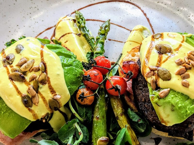 Avocado & Vegan bacon stack