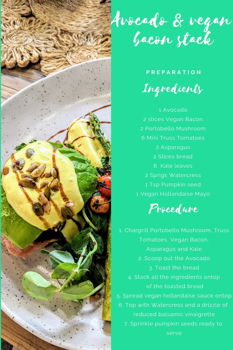 Veggie Meals - Avocado & vegan bacon stack recipe