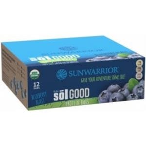Sunwarrior Sol Good Organic Protein Bars Blueberry Blast 12x62g