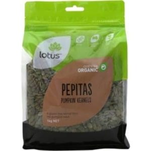 Lotus Pepitas (Pumpkin Kernels) Organic G/F 1kg