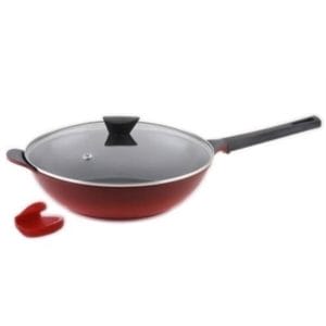 Veggie Meals - Neoflam 34cm Wok Red with glass lid