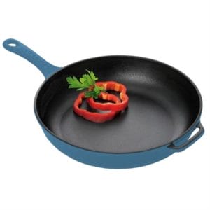 Veggie Meals - Chasseur Fry Pan with Cast Handle 28cm - Poseidon Blue