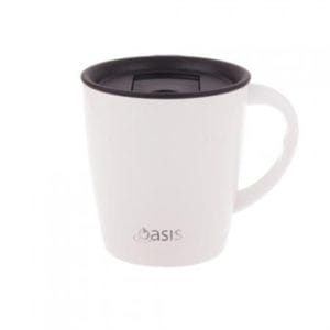 Veggie Meals - Oasis Stainless Steel Double Wall Insulated Desk Mug 330ml White