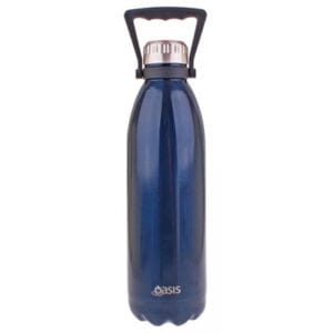 Veggie Meals - Oasis Stainless Steel Insulated Drink Bottle with Handle 1.5 Ltr Navy