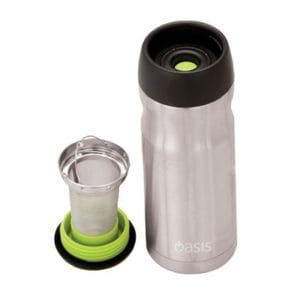 Veggie Meals - Oasis Stainless Steel Vacuum Insulated Travel Mug with Tea Infuser 414ml