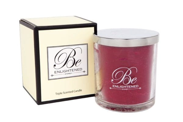 Veggie Meals - Be Enlightened Triple Scented 80hr Candle Red Roses