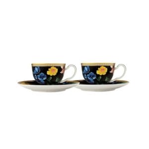 Veggie Meals - Maxwell & Williams Teas & C's Contessa Demi Cup & Saucer 85ML Set of 2 Black Gift Boxed