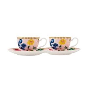 Veggie Meals - Maxwell & Williams Teas & C's Contessa Demi Cup & Saucer 85ML Set of 2 Rose Gift Boxed