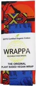 WRAPPA Organic Cotton Reusable Plant Based Food Wraps 3Pk Serengeti
