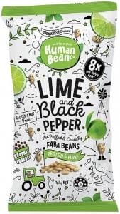 Human Bean Co Lime & Black Pepper Multipack (8x20g) Faba Beans G/F 160g