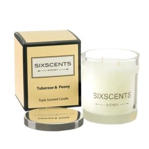 Veggie Meals - Be Enlightened Sixscents Triple Scented Candle Tuberose & Peony