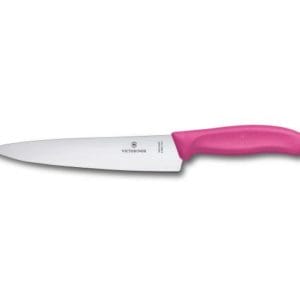 Veggie Meals - Victorinox Cooks Carving Knife 19cm Wide Blade Classic Pink Blister