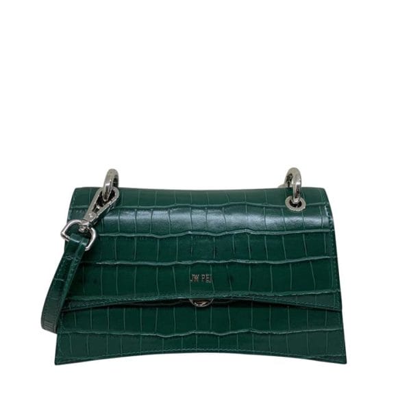 Veggie Meals - Croc-Effect Crossbody Bag - Dark Green