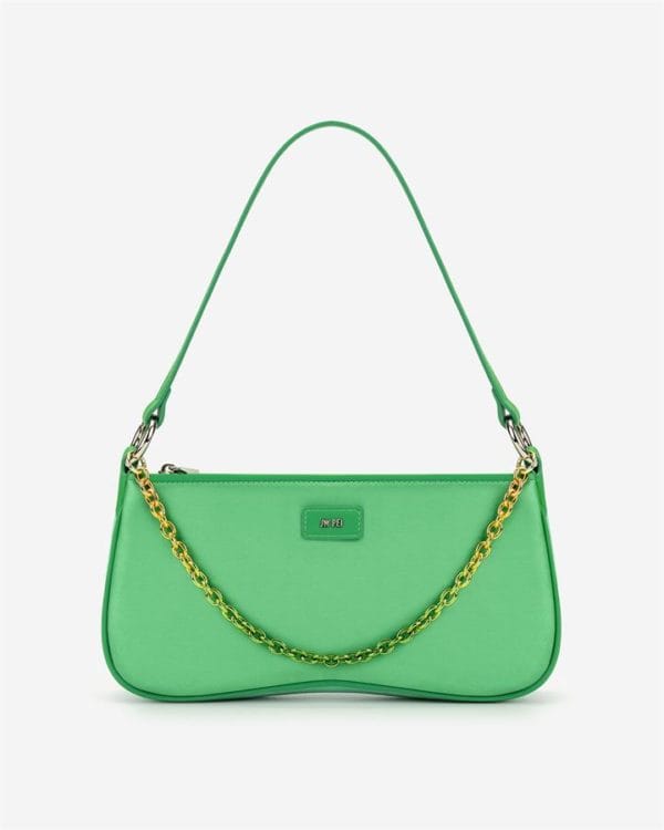 Veggie Meals - Eva Satin Gradient Chain Shoulder Bag - Grass Green - Fashion Women Vegan Bag
