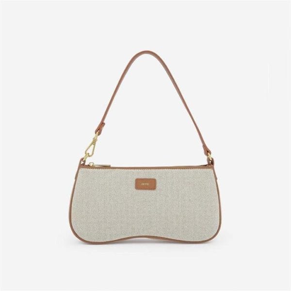 Veggie Meals - Eva Shoulder Bag - Beige Canvas - Fashion Women Vegan Bag