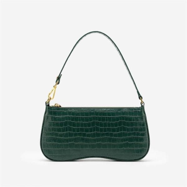 Veggie Meals - Eva Shoulder Bag - Dark Green Croc - Fashion Women Vegan Bag