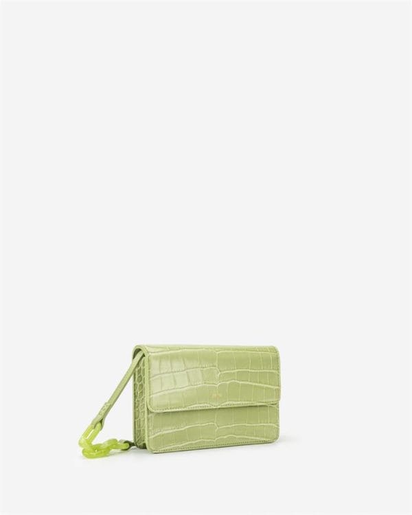 Veggie Meals - Julia Acrylic Chain Crossbody Bag - Sage Green Croc