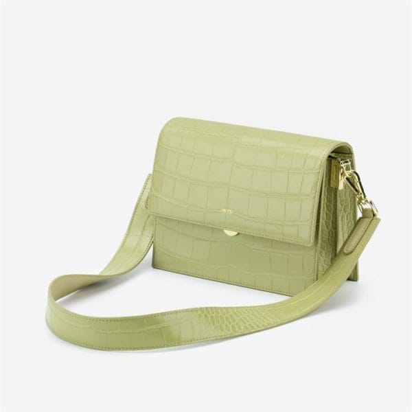 Veggie Meals - Mini Flap Bag - Sage Green Croc - Fashion Women Vegan Bag