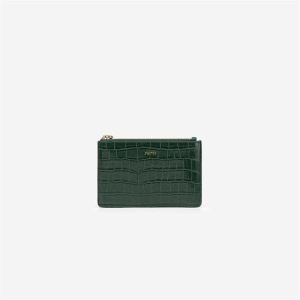 Veggie Meals - Quinn Zipped Card Holder- Dark Green Croc