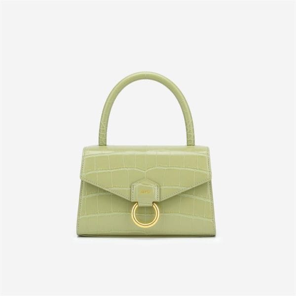 Veggie Meals - Stella Top Handle Bag - Sage Green Croc - Fashion Women Vegan Bag