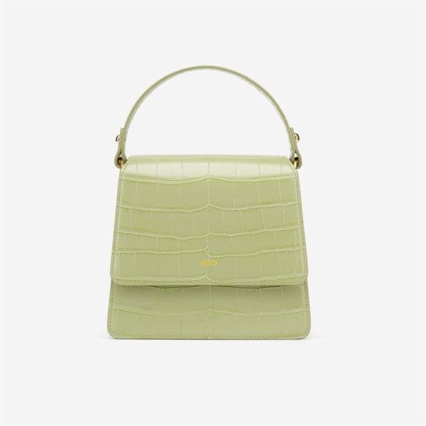 Veggie Meals - The Fae Top Handle Bag - Sage Green Croc - Fashion Women Vegan Bag