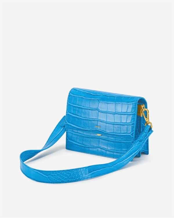 Veggie Meals - Mini Flap Bag - Lake Blue Croc