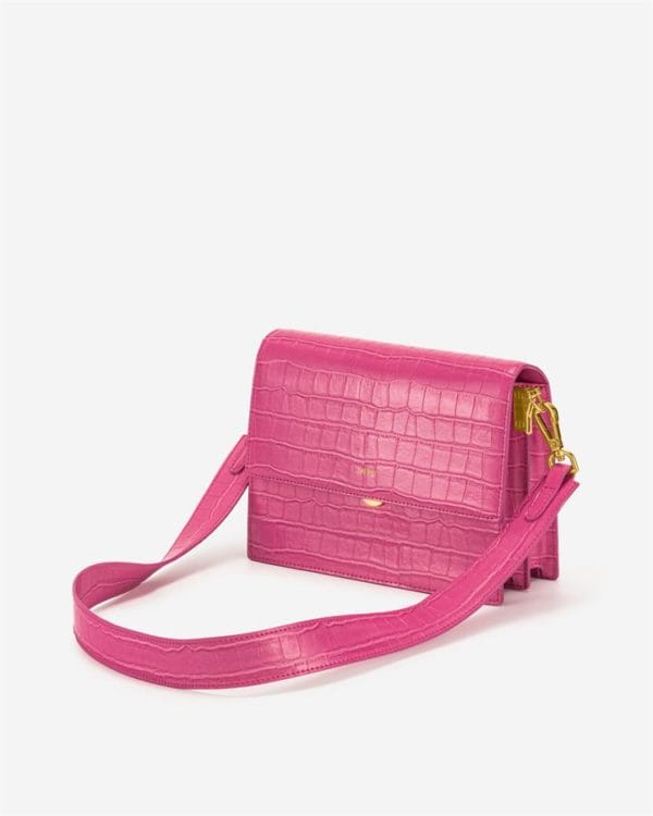 Veggie Meals - Mini Flap Bag - Rose Red Croc