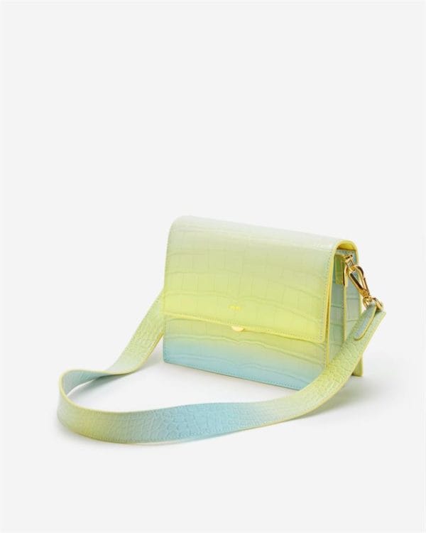 Veggie Meals - Mini Flap Gradient Shoulder Bag - Light Yellow & Blue