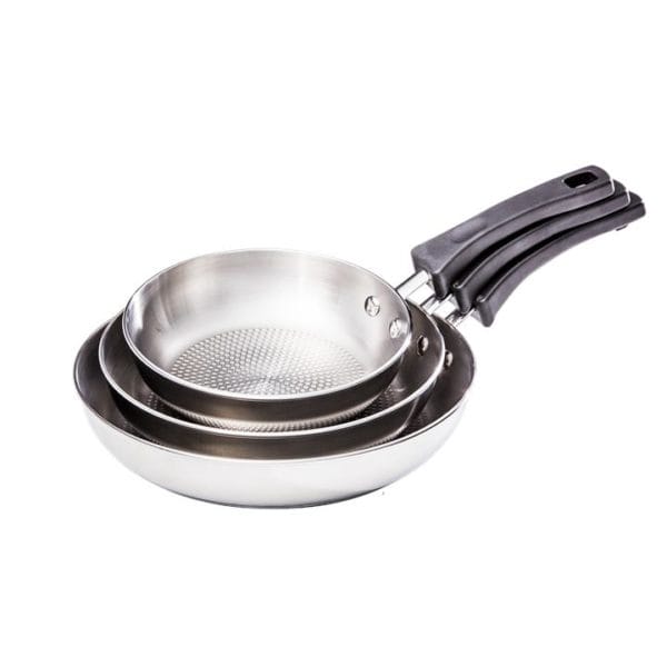 Veggie Meals - Prestige Cool Britannia Stainless Steel Smart Stack Triple Skillet Pack