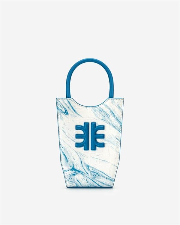 Veggie Meals - FEI Mini Tote Bag - Blue & White Croc