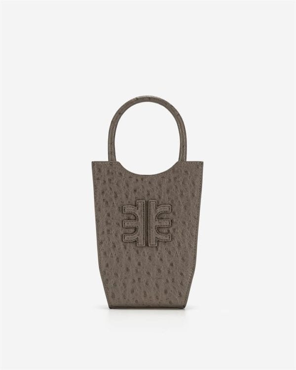 Veggie Meals - FEI Mini Tote Bag - Dark Brown Ostrich