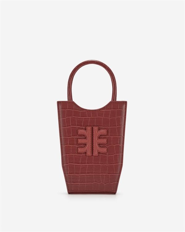 Veggie Meals - FEI Mini Tote Bag - Dark Red Croc