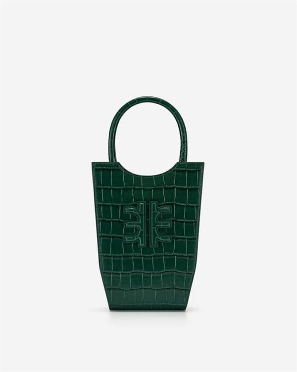 Veggie Meals - FEI Mini Tote Bag - Emerald Green Croc