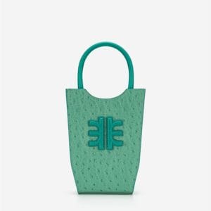 Veggie Meals - FEI Mini Tote Bag - Light Bluish Green Ostrich