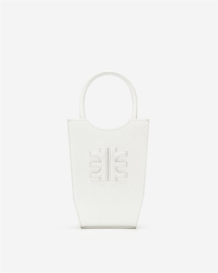 Veggie Meals - FEI Mini Tote Bag - White Snake Embossed