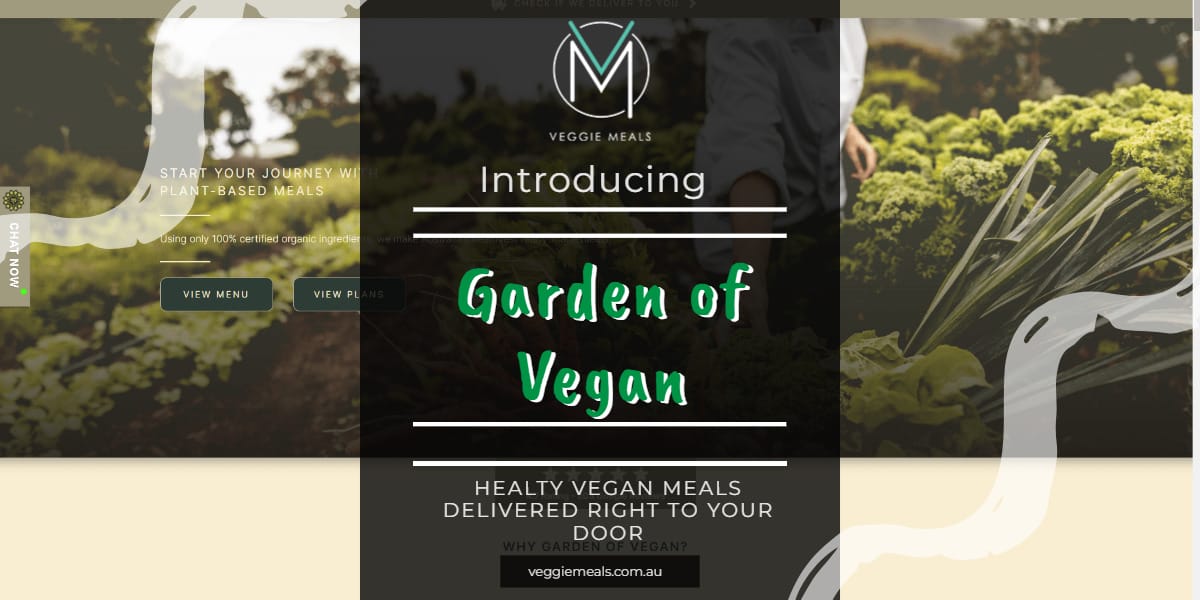 Veggie Meals Healthy Organic Plant Based Meals Delivered Garden of Vegan header